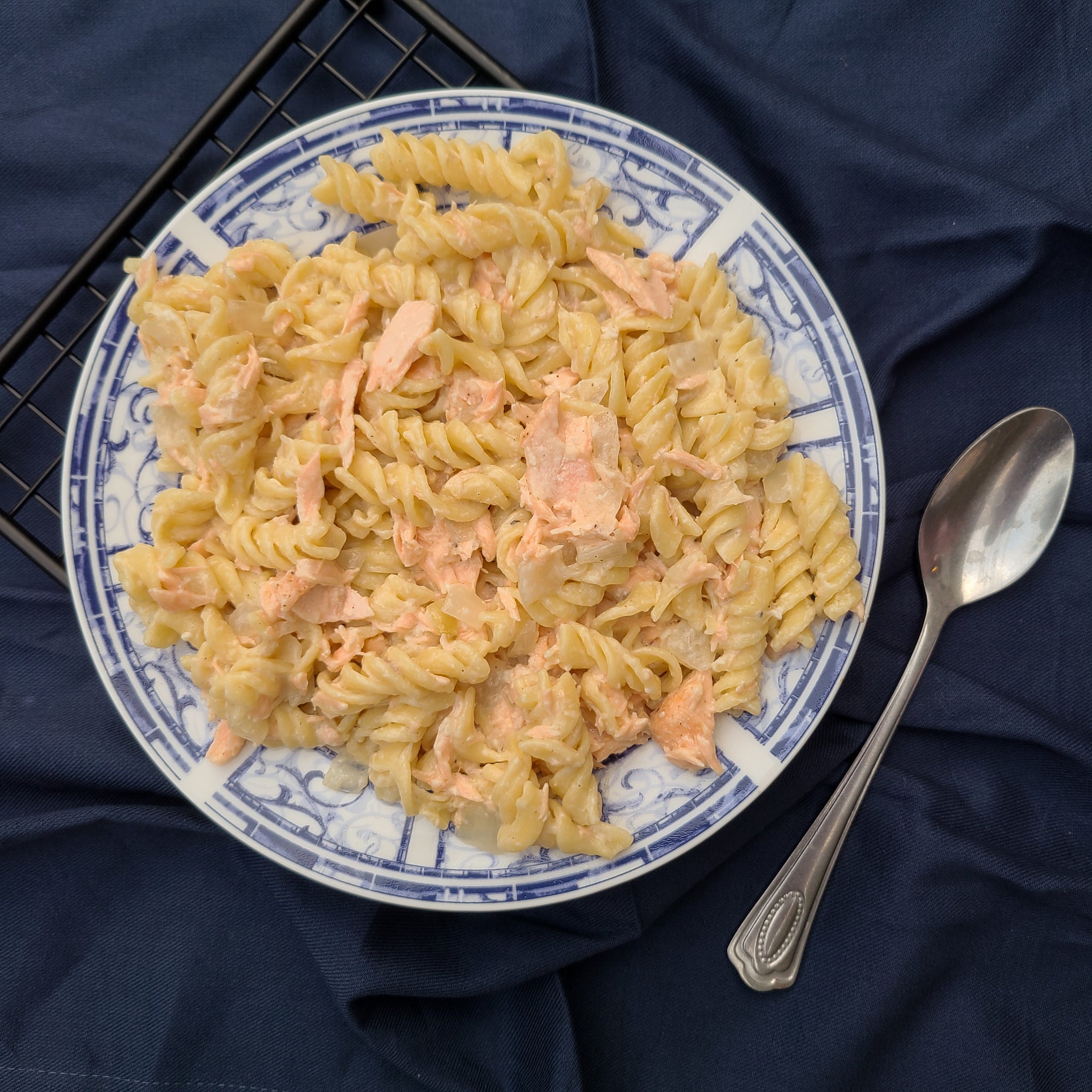 Salmon Pasta in Non-Dairy Cream Sauce