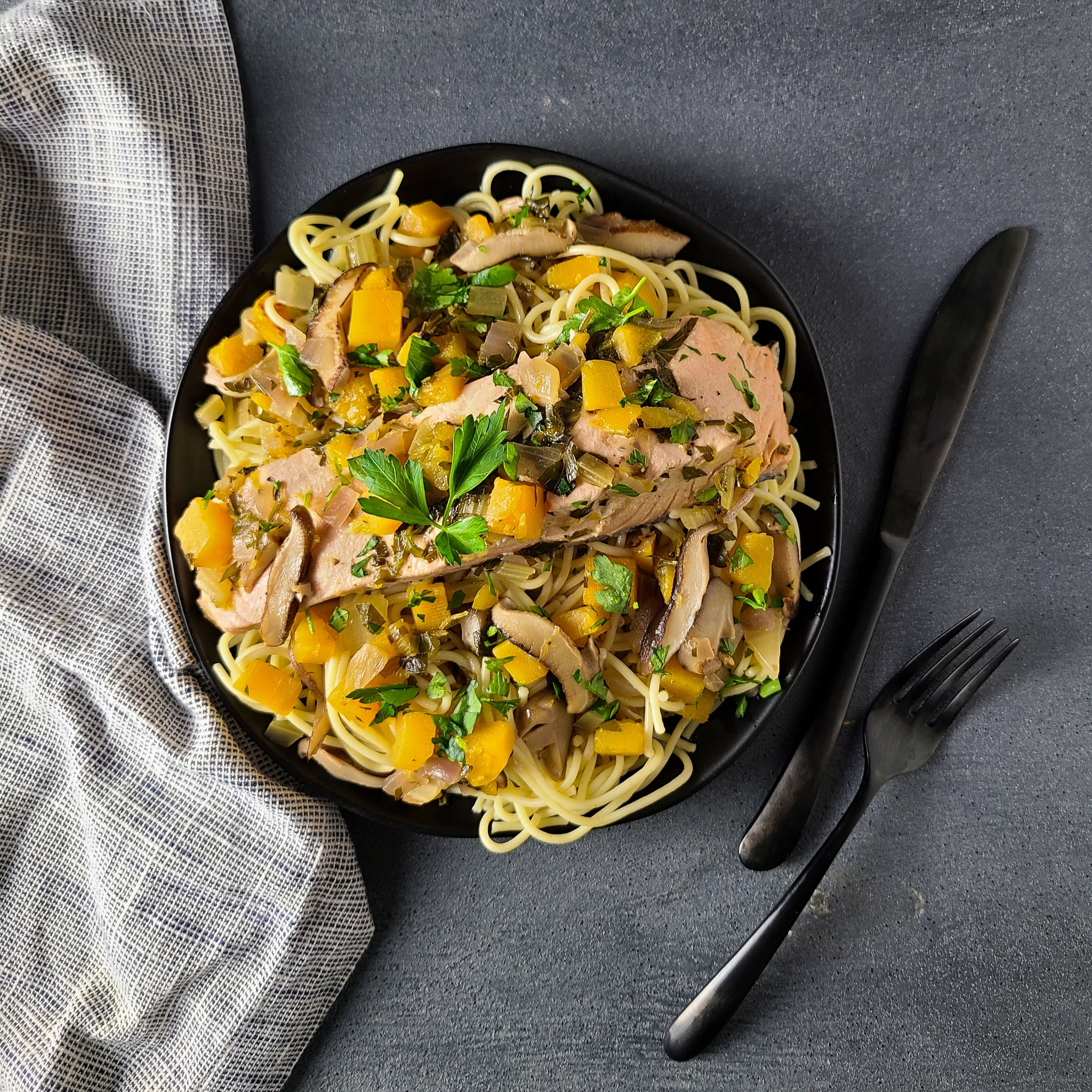 Butternut Squash Salmon à la Nage